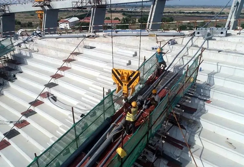 援建柬埔寨體育場(chǎng) 索網(wǎng)張拉圓滿(mǎn)完成