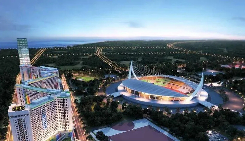 援建柬埔寨體育場(chǎng) 索網(wǎng)張拉圓滿(mǎn)完成