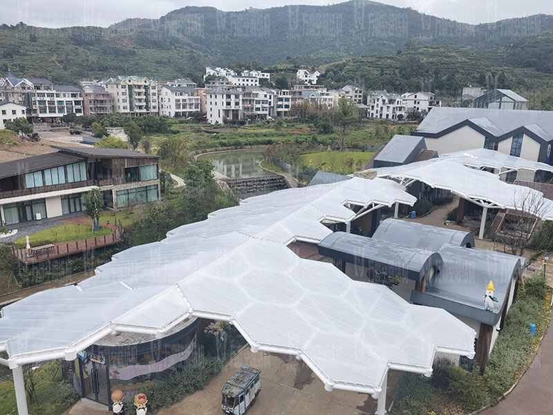 樂清鐵定溜溜樂園ETFE天幕及PTFE景觀傘膜結(jié)構(gòu)工程竣工 樂清鐵定溜溜樂園ETFE天幕及PTFE景觀傘膜結(jié)構(gòu)工程竣工