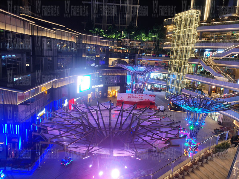 石家莊東南智匯城倒傘ETFE膜結構項目夜景欣賞