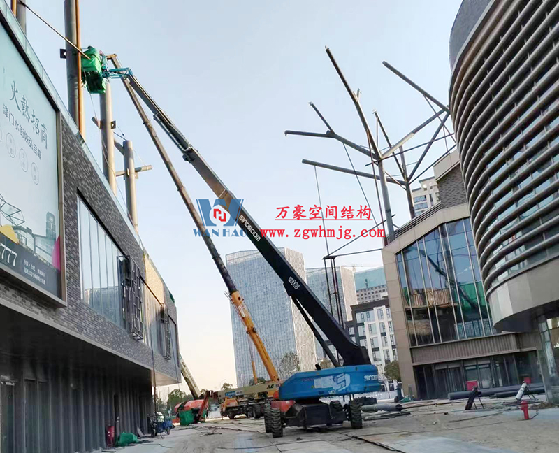 合肥文一塘溪津門天幕鋼結(jié)構(gòu)及ETFE氣枕膜工程施工進(jìn)度 合肥文一塘溪津門天幕鋼結(jié)構(gòu)及ETFE氣枕膜工程施工進(jìn)度