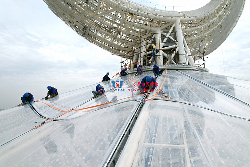 西安絲路塔ETFE膜結構項目順利完工 西安絲路塔ETFE膜結構項目順利完工