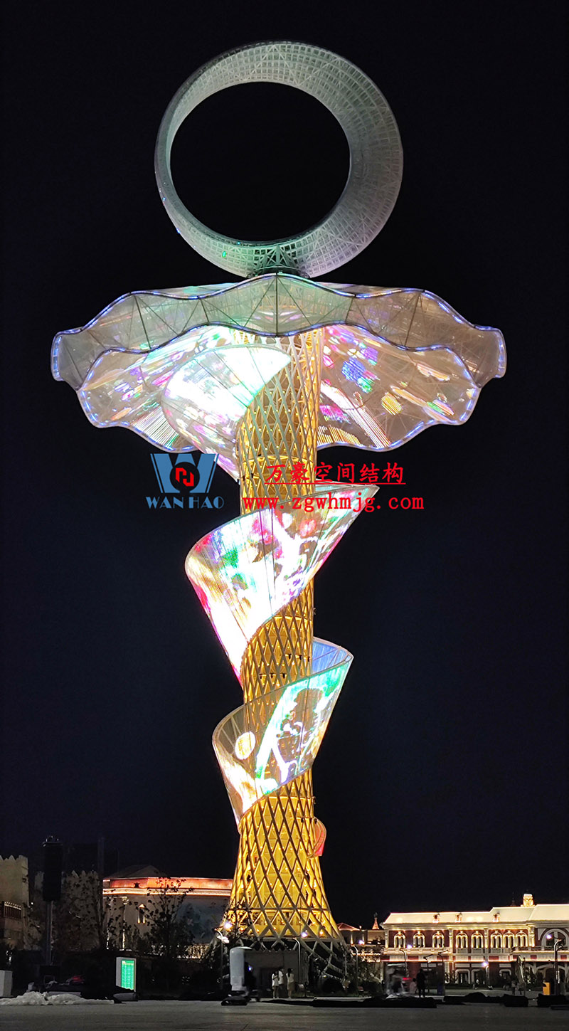 西安絲路塔ETFE膜結構項目順利完工 西安絲路塔ETFE膜結構項目順利完工