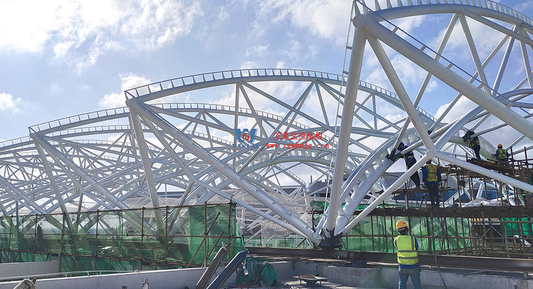 工程進度全速推進，PTFE膜材張拉在即！