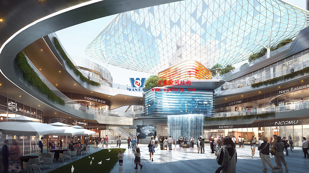 組合型創意消費空間|紹興華發金融活力城ETFE膜結構商業天幕 組合型創意消費空間|紹興華發金融活力城ETFE膜結構商業天幕