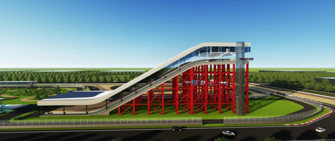 比亞迪紹興嵊州賽車場干拔沙坡觀景平臺鋼膜結構