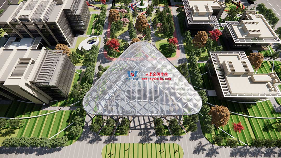 山東高端化工研究院下沉廣場天幕施工邁入關鍵階段 山東高端化工研究院下沉廣場天幕施工邁入關鍵階段