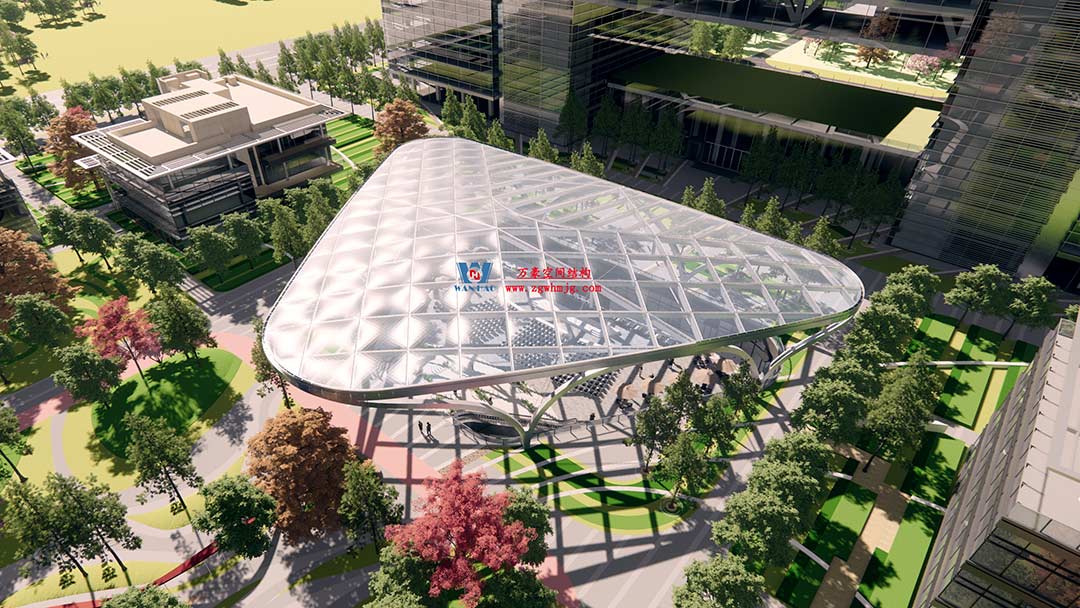 山東高端化工研究院下沉廣場天幕施工邁入關鍵階段 山東高端化工研究院下沉廣場天幕施工邁入關鍵階段