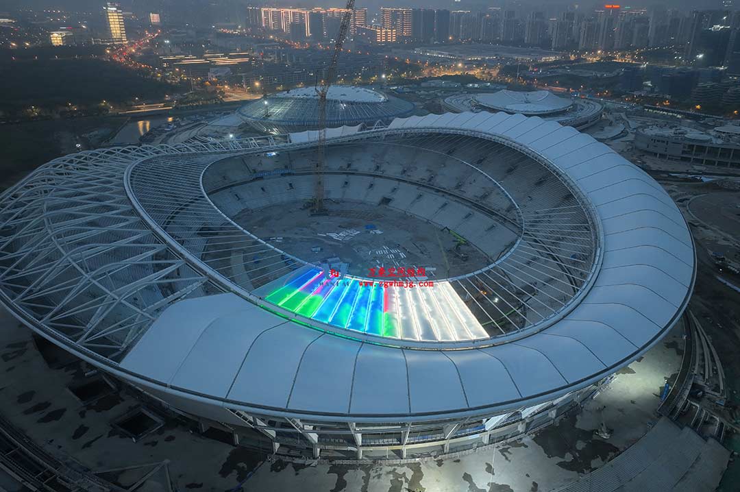 太湖之畔，華燈初上|無錫奧體中心施工加速