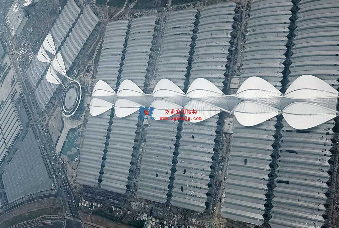 鄭州中原高鐵港數字展貿城ETFE膜結構 PTFE膜結構工程 鄭州中原高鐵港數字展貿城ETFE膜結構 PTFE膜結構工程