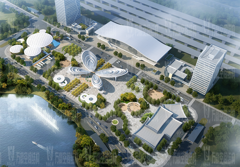 萬豪2020第19標-滬通鐵路張家港站地方配套工程站前西側旅客集散區蝴蝶造型天幕工程