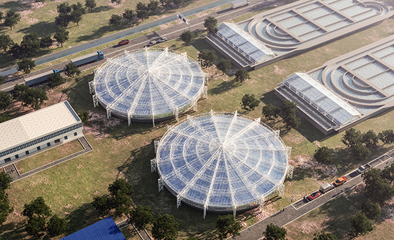 格爾木工業園昆侖工業區工業污水廠污水池保溫膜結構工程