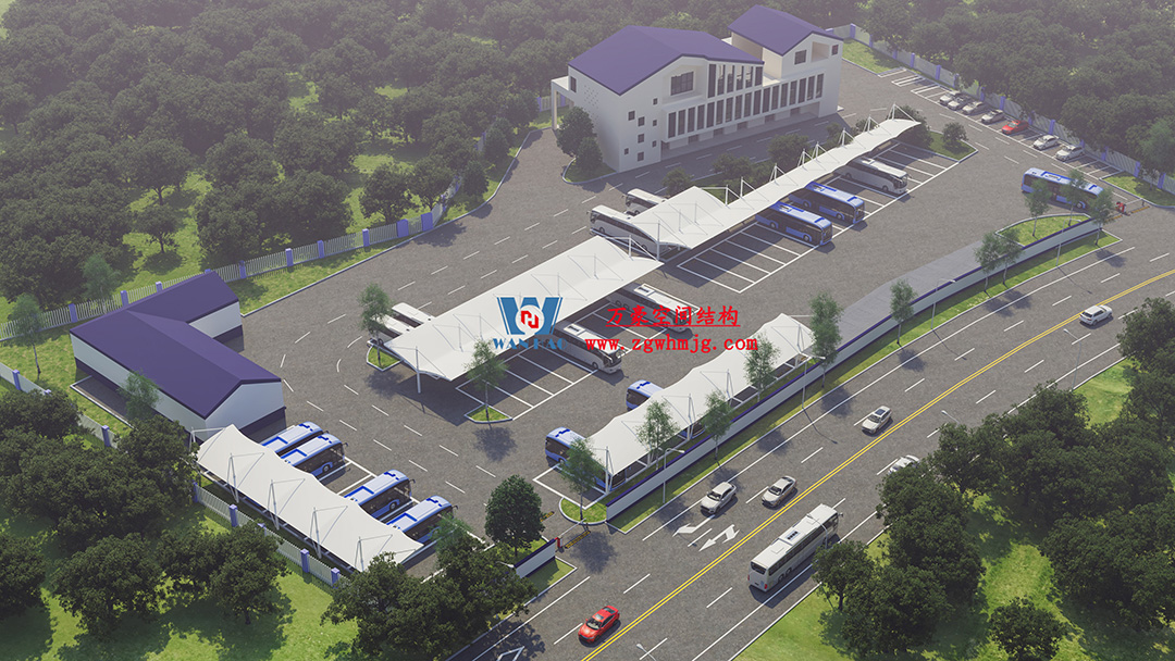 隨處可見的遮陽擋雨守護衛士-膜結構車棚