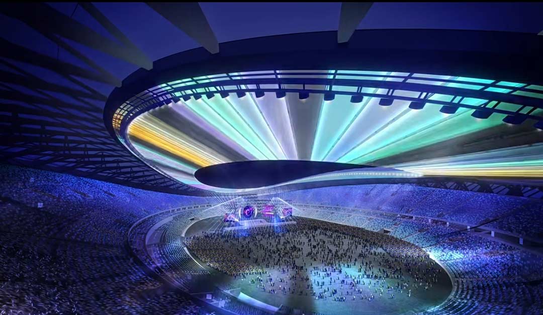 太湖之畔，華燈初上|無錫奧體中心施工加速