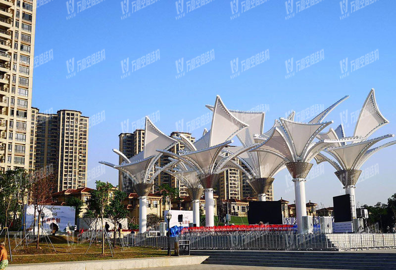 東莞市東江西岸PTFE網格覆膜結構項目 東莞市東江西岸PTFE網格覆膜結構項目